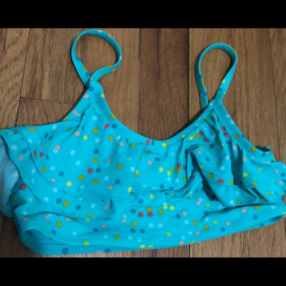 Blue polka dot bathing suit